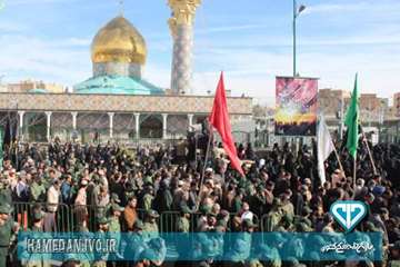 شرکت کارکنان دامپزشکی در مراسم تشیع شهید مدافع حرم بشیری