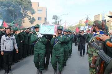 شرکت در مراسم تشییع پیکر شهدای مدافع حرم استان همدان