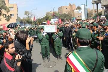 شرکت در مراسم تشییع پیکر شهدای مدافع حرم استان همدان