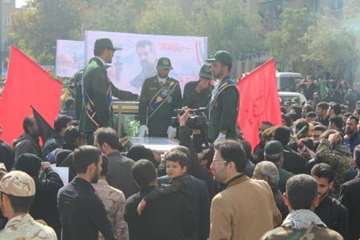 شرکت در مراسم تشییع پیکر شهدای مدافع حرم استان همدان