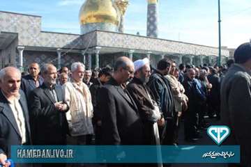 شرکت کارکنان دامپزشکی در مراسم تشیع شهید مدافع حرم بشیری