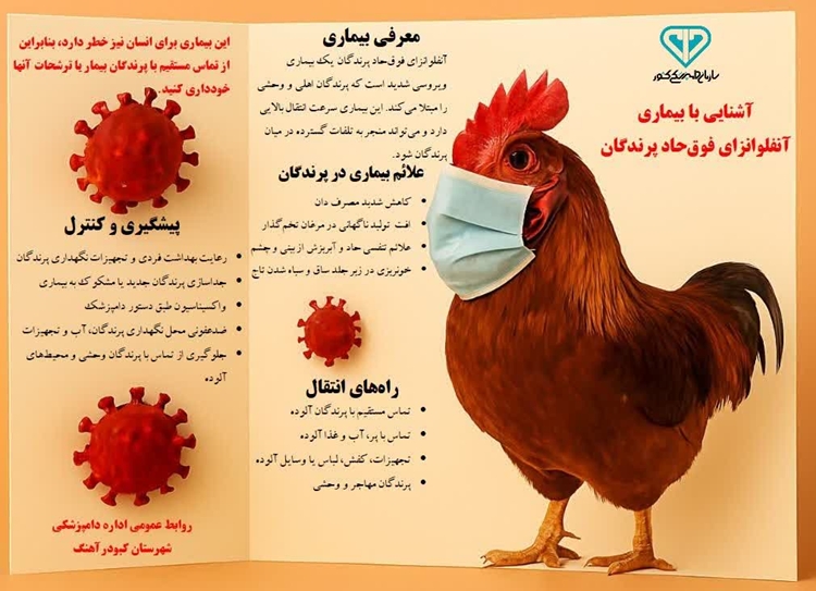 بروشور آشنایی با بیماری آنفلوانزای فوق حاد پرندگان